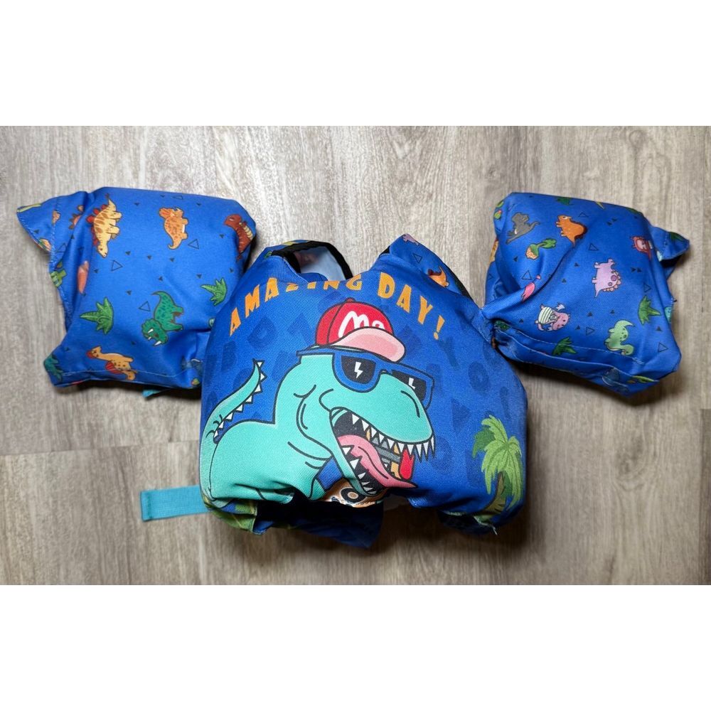 Toddler swimwear arm floater vest Dino amazing day‎ 3-6 yr old